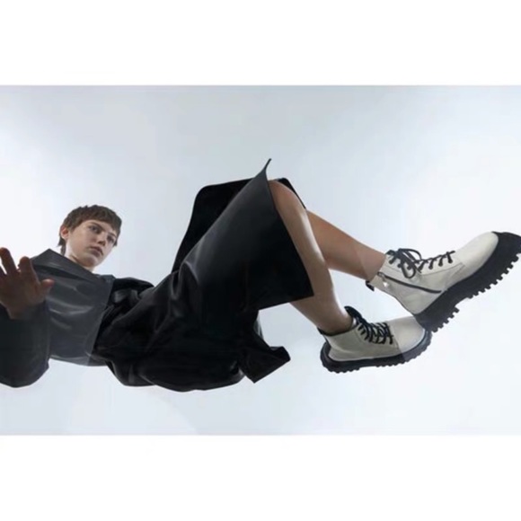 🆂🅾︎🅻🅳 Zara Ankle Leather Boots Treaded Sole - Picture 5 of 11